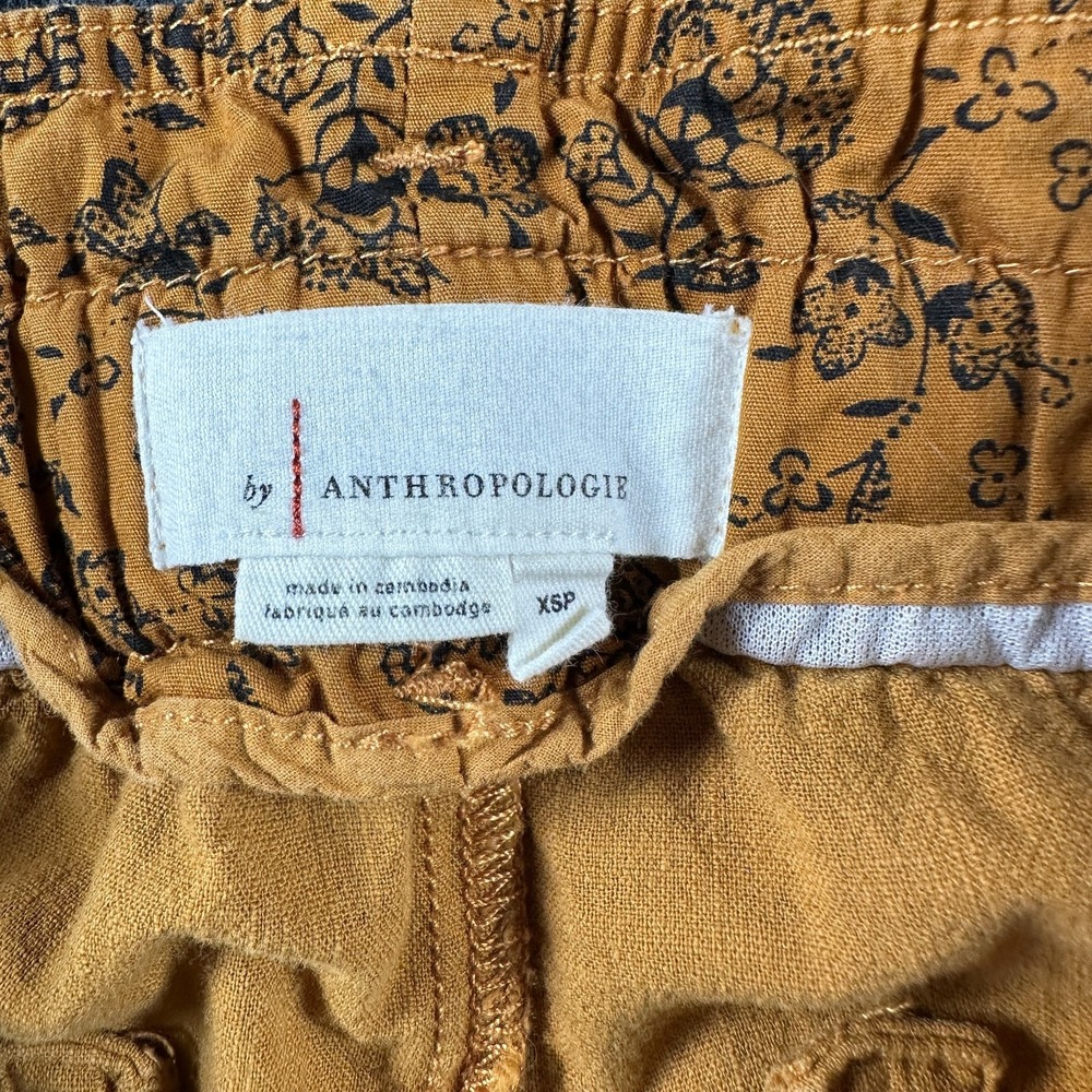 Anthropologie Pants Womens XS Petite Khaki High Rise Paperbag Pull On Ankle - Picture 6 of 9